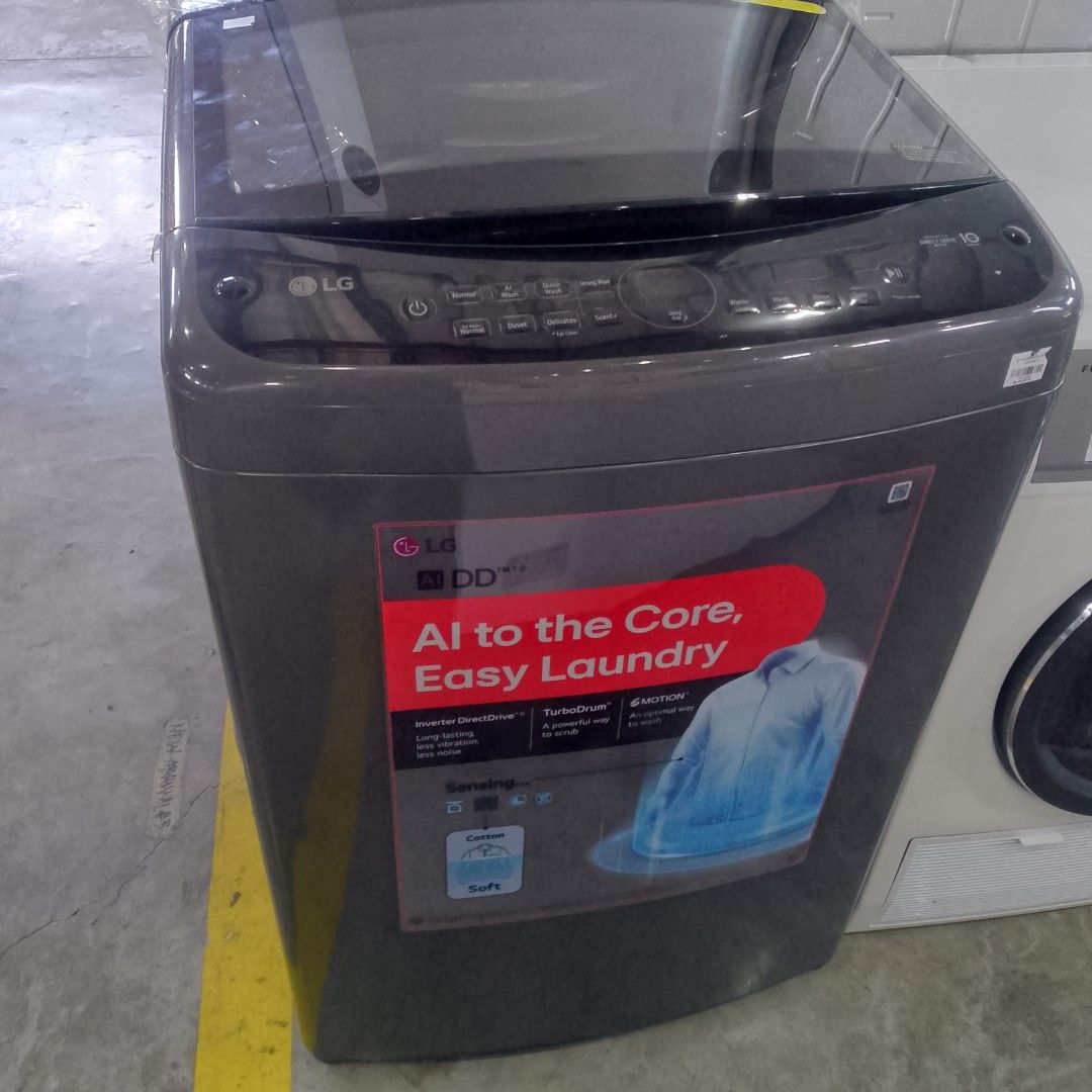 LG AI DD Washing Machine (Category: Washing Machines and Dryers) located in Manila. Submitted by cleverwolf.07545a (Listing ID 1461587310, Image 1). Description: - LG Top Load Washing Machine - AI DD technology for smarter fabric care - Inverter DirectDrive motor for quiet and stable operation - TurboDrum for powerful and effective cleaning - MOTION.Sensing technology optimizes wash cycles - Multiple wash programs: Normal, Quick Wash, Strong Wash