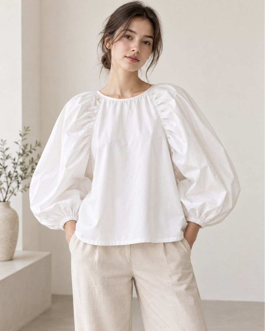 Like new tayo studio size 1 (Category: Blouses) located in Quezon City. Submitted by closet.cha (Listing ID 1461596743, Image 1). Description: Worn only 1x No flaws Fits xs-s Has a loose style Cotton fabric No return no exchange No haggle and low baller offers. No other photos or when worn for flat lays. No Meet-Ups No Cash on Delivery No Pera Padala at the moment. 🖊Please pay on time. No to joy reservers.🖊 *If no when worn photo is posted, mea