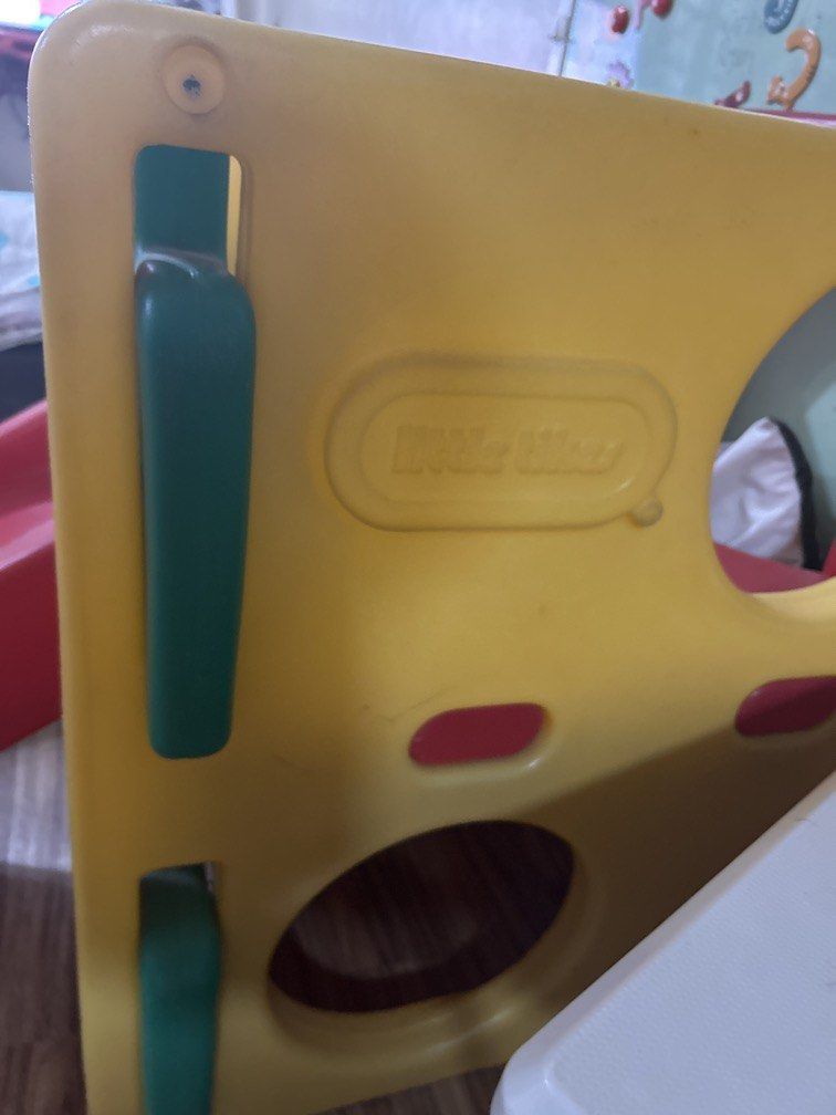 Little Tikes Climb and Slide (Category: Kids Toys) located in Manila. Submitted by newstorm_53e0c4 (Listing ID 1441185123, Image 3). Description: - Brand: Little Tikes - Type: Climb and Slide Playset - Features: Climbing grips, slide, open spaces for exploration - Colors: Bright and engaging (red, yellow, green) - Condition: Good, pre-loved - Encourages: Physical activity, imaginative play, motor skills development.