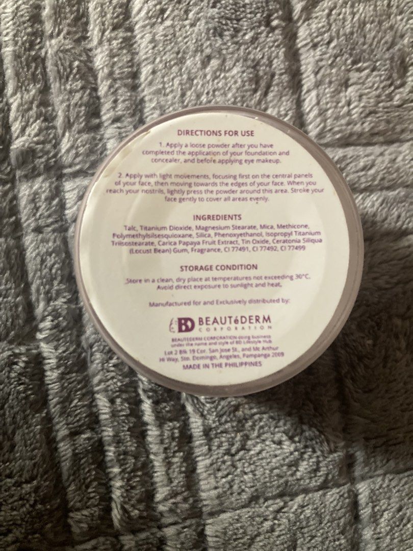 Loose Powder Beautederm (Category: Makeup) located in Makati City. Submitted by wonderfindzs (Listing ID 1461668312, Image 2). Description: Loc makati Have past transacs on fb.