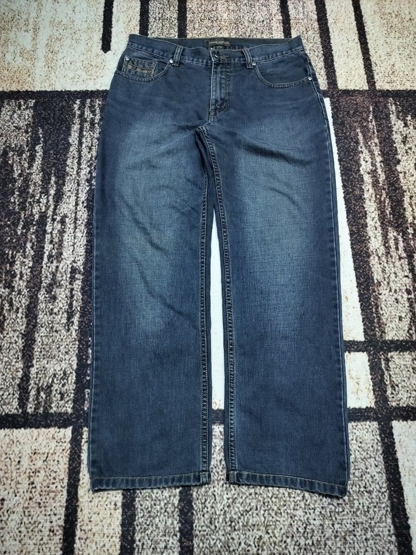 Louis Vuitton Denim Jeans w/ Embroidered Monogram (Category: Jeans) located in Taguig. Submitted by thriftybounce (Listing ID 1461590940, Image 2). Description: Size : 34 Length : 38 HEM : 8 Color Rate : 9.5/10 Issue : None.