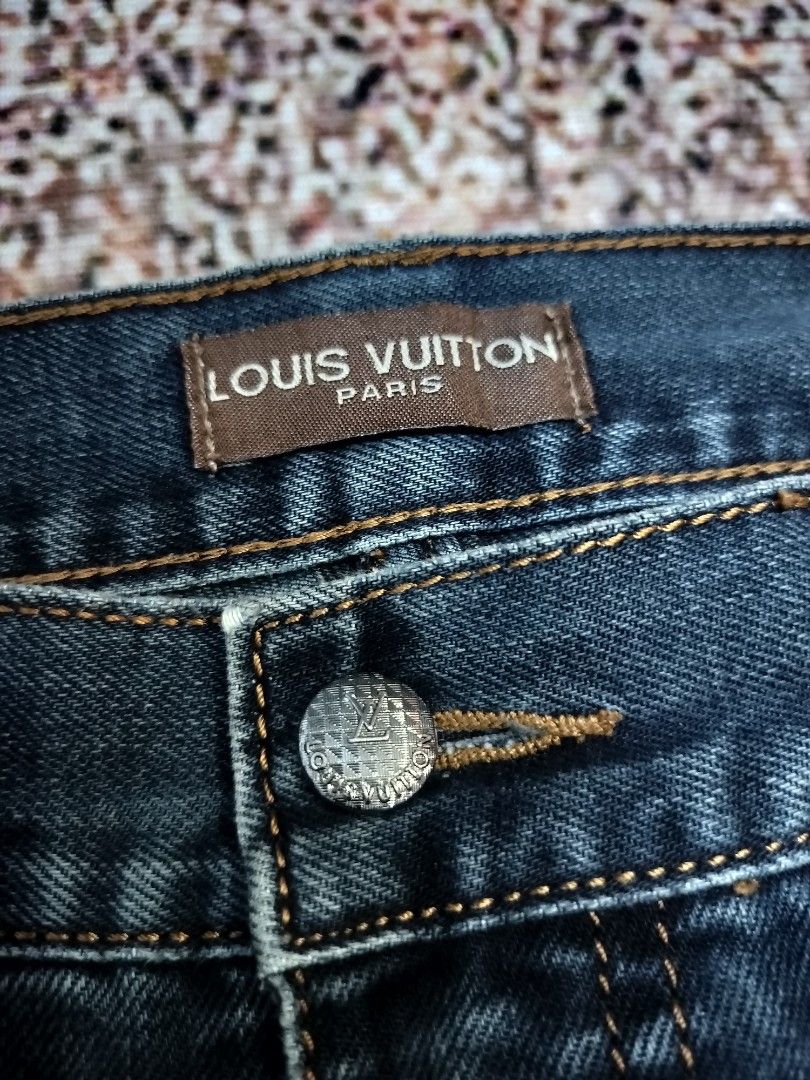 Louis Vuitton Denim Jeans w/ Embroidered Monogram (Category: Jeans) located in Taguig. Submitted by thriftybounce (Listing ID 1461590940, Image 3). Description: Size : 34 Length : 38 HEM : 8 Color Rate : 9.5/10 Issue : None.