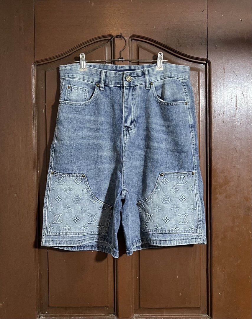 Louis Vuitton Monogram Double Knee Denim Jorts (Category: Shorts) located in Manila. Submitted by thriftpoint99 (Listing ID 1461773055, Image 1). Description: 32x21x12.5 No issue Excellent condition.