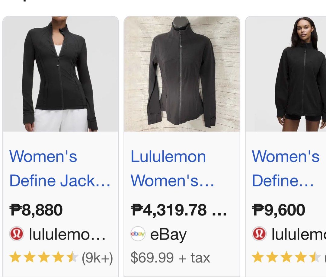 LULULEMON DEFINE JACKET Dot 8 (Category: Coats, Jackets and Outerwear) located in Manila. Submitted by manifestd. (Listing ID 1461636550, Image 3). Description: LULULEMON DEFINE JACKET Dot 8 ✔️Skims your body, buttery soft, slim fit ✔️4 way stretch, lightweight, breathable ✔️Lycra® fibre for stretch and shape retention, sweat wicking, nulu fabric ✔️Excellent condition, no issue ✔️Lalamove/J&T ready.