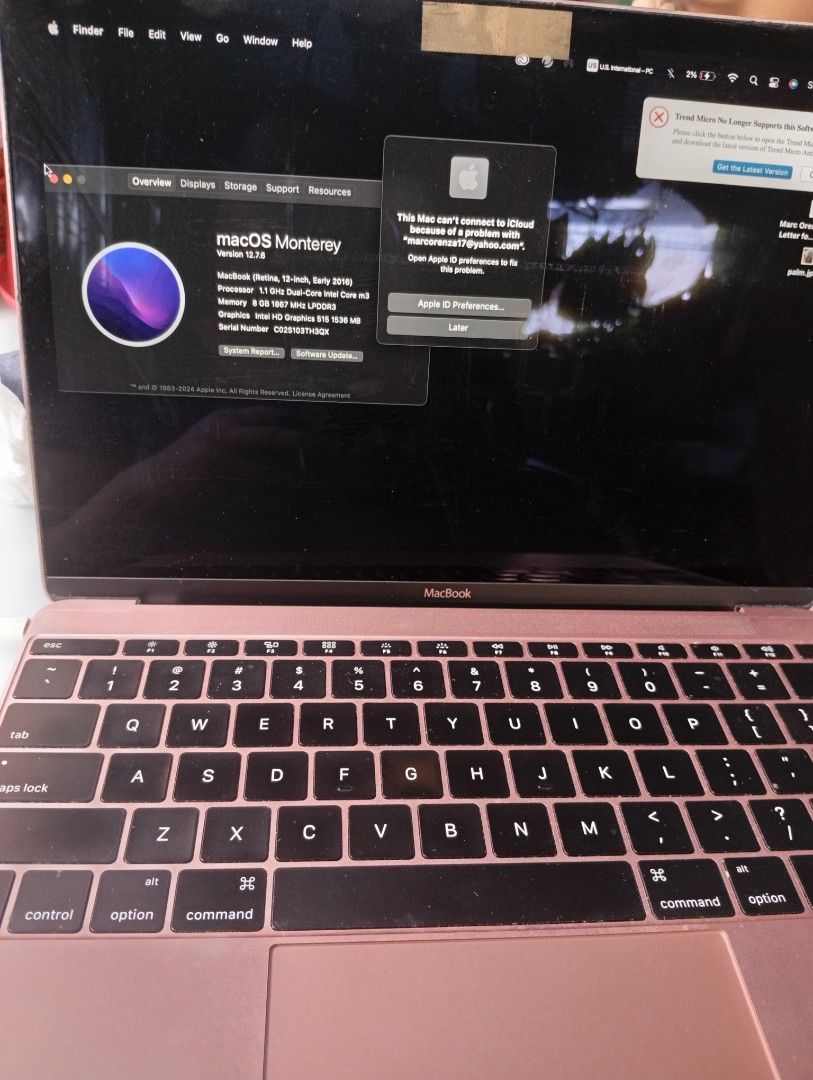 Macbook 2017 rosegold (Category: Laptops & Notebooks) located in Quezon City. Submitted by purple_haven (Listing ID 1461593109, Image 2). Description: macbook retina 2017 rosegold issue:startup problem *no charger included.