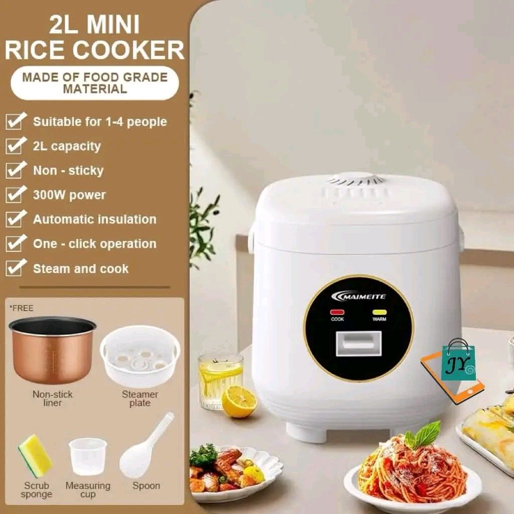 MAIMEITE 2L Mini Rice Cooker - 9th Gen Upgrade (Category: Cookers) located in Manila. Submitted by marvieobordo (Listing ID 1461583144, Image 2). Description: - MAIMEITE 2L Mini Rice Cooker (9th Generation Upgrade) - Cooks rice in just 900 seconds (fast cooking!) - 150G inner pot with durable, non-stick, no-coating surface - 24-hour automatic heat preservation function - Ideal for 1-4 people - Simple one-click operation, non-sticky results - Come