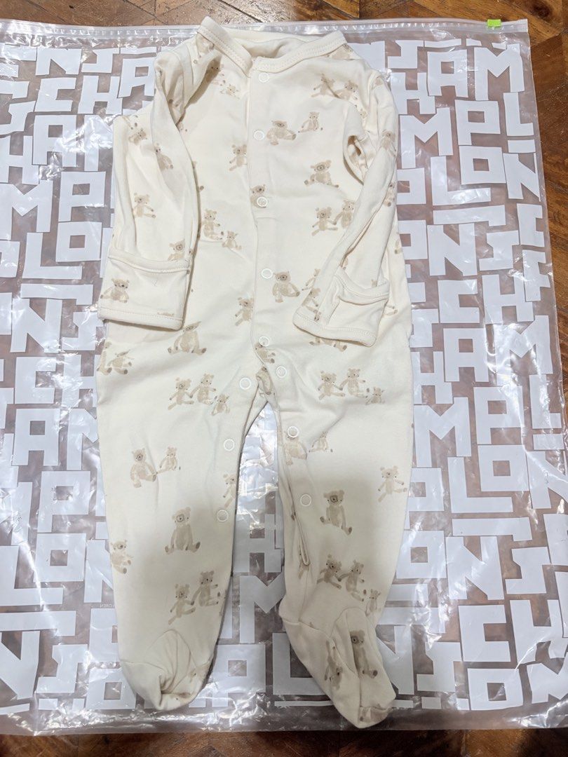mamas & papas (Category: Babies & Kids Fashion) located in Makati City. Submitted by lesslaystreet (Listing ID 1461744127, Image 1). Description: - Set of 3 soft, footed baby rompers - Designs include: cute bear print, subtle stripes, plain grey with embroidered dog detail - Perfect for everyday wear or sleep - Comfortable, soft material for baby's skin - Convenient snap closure down the front Hindi sya nagamit.