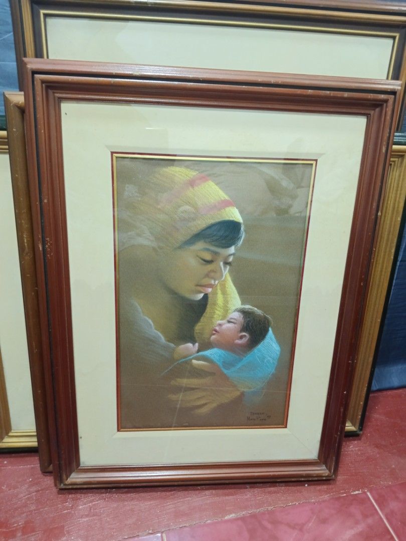 Mario Panis Artwork (Category: Art & Prints) located in Manila. Submitted by gieboy65 (Listing ID 1461796798, Image 1). Description: Mother and Child 1997 Signed by the Artist Framed with Glass See Photos for References Brgy Rizal Makati/ Taguig MOP Gcash or Cash upon pick up.