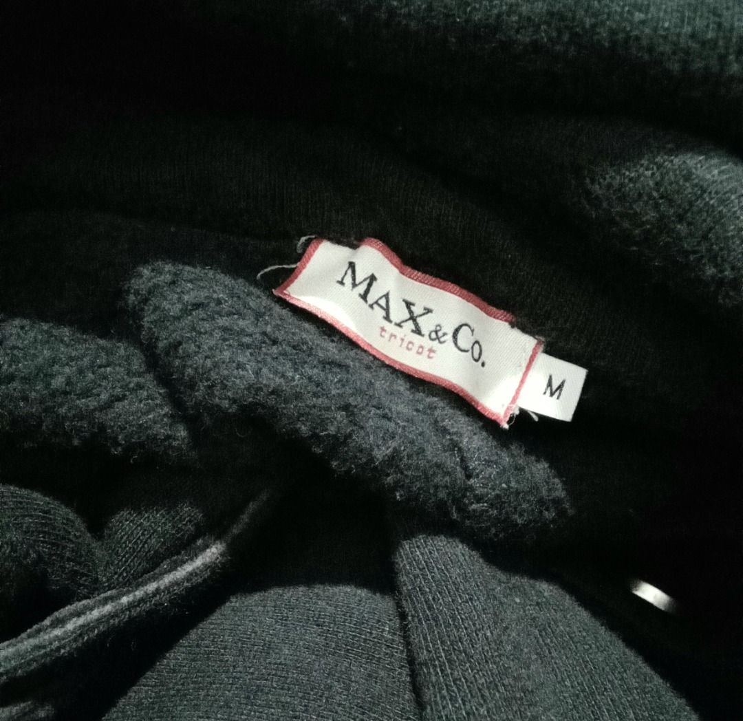 MAX&Co. Tricot Double-Breasted Coat (Category: Coats, Jackets and Outerwear) located in Baguio. Submitted by pure_vntg53 (Listing ID 1461716403, Image 3). Description: MAX&Co. Tricot ( Premium European sub-label under luxury Italian MAX Mara fashion group) Made in Greece and Features care tag labeled " Only for Japan" Features: - Classic black double-breasted jacket - Collar can be worn up or down for versatile styling - Made from a soft, knit ma