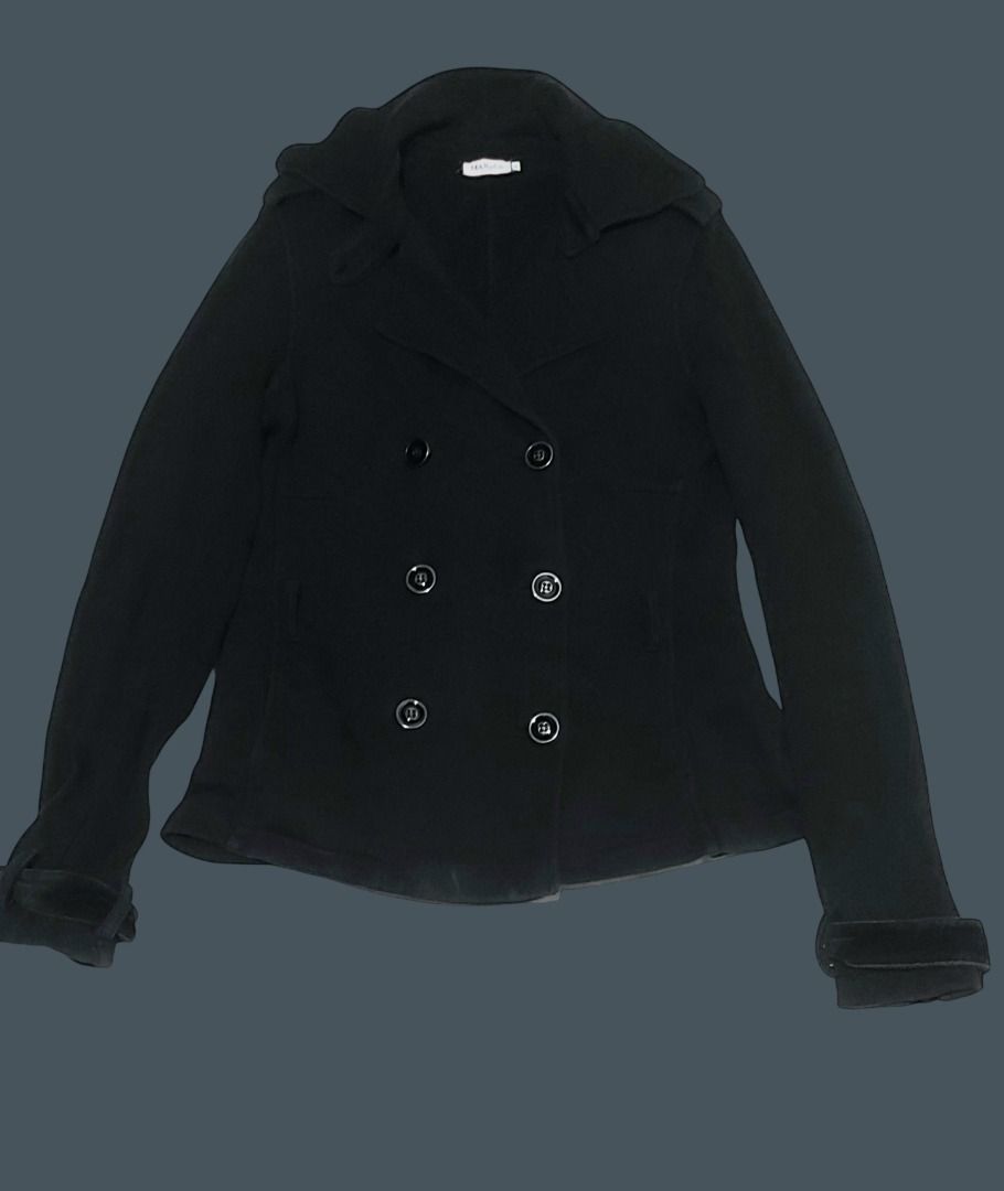 MAX&Co. Tricot Double-Breasted Coat (Category: Coats, Jackets and Outerwear) located in Baguio. Submitted by pure_vntg53 (Listing ID 1461716403, Image 1). Description: MAX&Co. Tricot ( Premium European sub-label under luxury Italian MAX Mara fashion group) Made in Greece and Features care tag labeled " Only for Japan" Features: - Classic black double-breasted jacket - Collar can be worn up or down for versatile styling - Made from a soft, knit ma