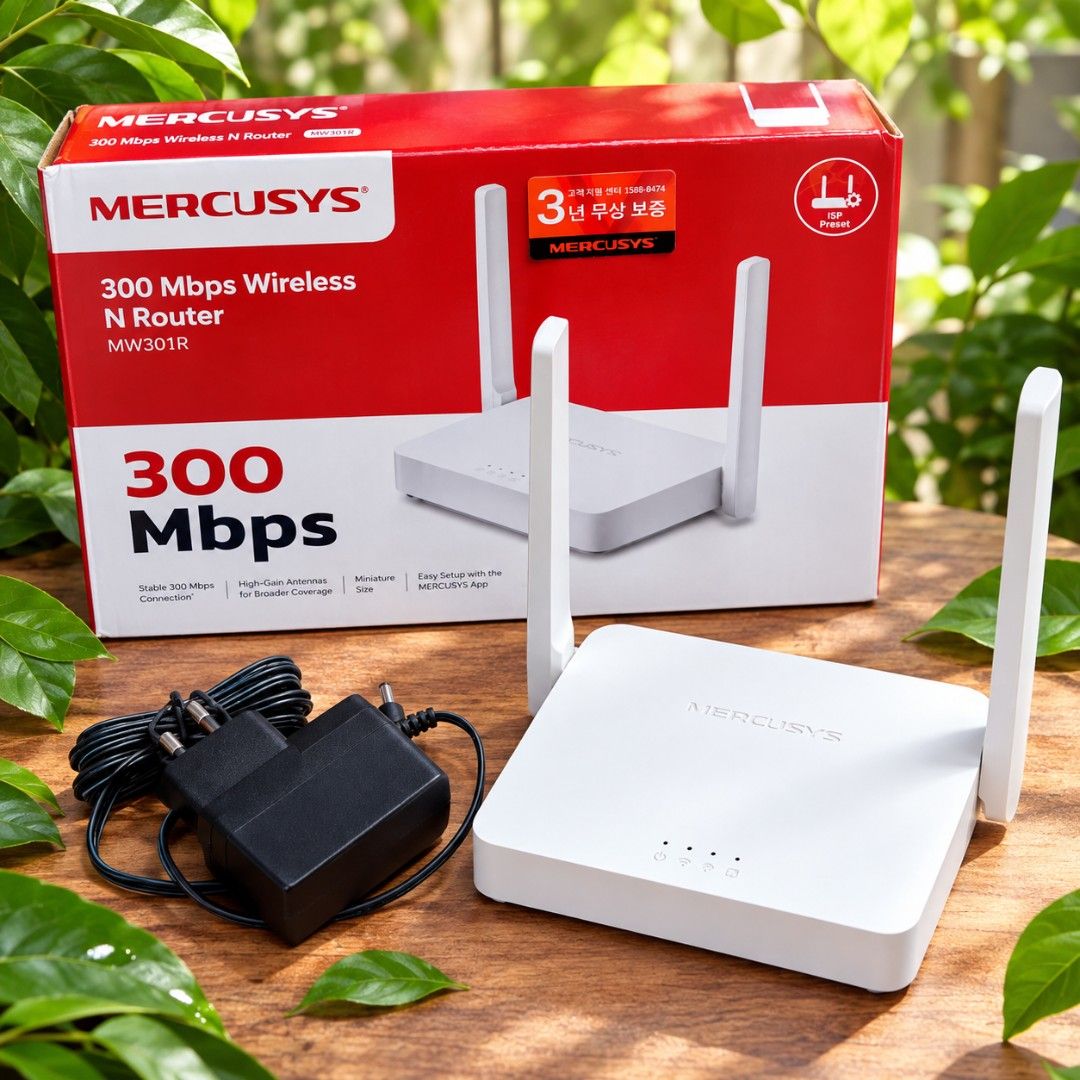 Mercusys MW301R 300 Mbps Wireless N Router (Category: Networking) located in Pasig City. Submitted by realistic28 (Listing ID 1461735774, Image 1). Description: Mercusys MW301R 300 Mbps Wireless N Router Mercusys MW301R wireless router, complete with box and power adapter. 300 Mbps wireless N, suitable for home WiFi, online browsing, streaming, and everyday internet use. ✅ Complete set with original box ✅ 300 Mbps wireless N ✅ Dual high-gain ante