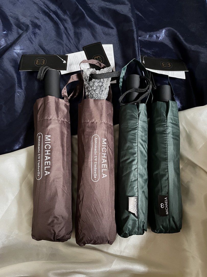 Michaela Automatic Umbrella (Category: Umbrellas) located in Las Pinas. Submitted by rich.collects (Listing ID 1461647896, Image 1). Description: 🤎 Brown - ₱700 (1pc available) 💚 Green - ₱500 (1pc available) .