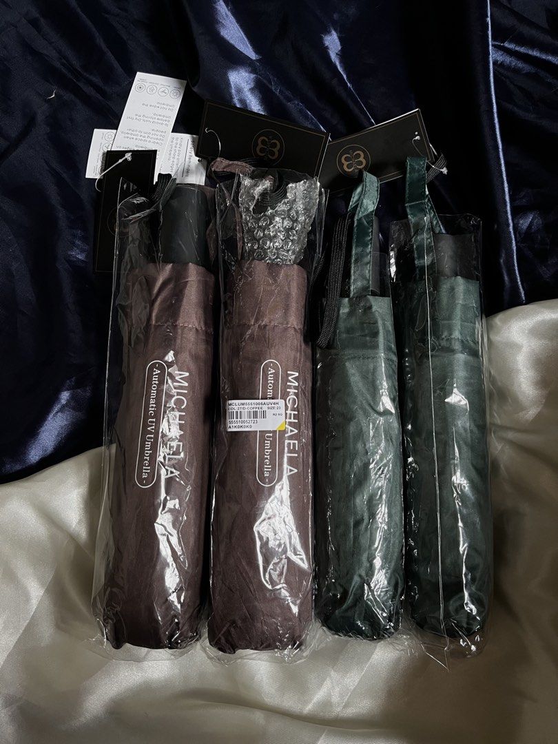 Michaela Automatic Umbrella (Category: Umbrellas) located in Las Pinas. Submitted by rich.collects (Listing ID 1461647896, Image 2). Description: 🤎 Brown - ₱700 (1pc available) 💚 Green - ₱500 (1pc available) .