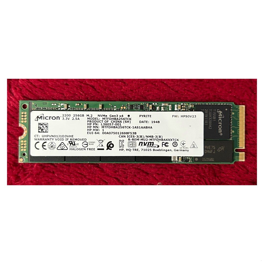 Micron 2200 256 GB M.2 NVMe Solid State Drive (Category: Computer Parts) located in Pasig City. Submitted by califinestcollectibles (Listing ID 1461612158, Image 3). Description: Micron 2200 256 GB M.2 NVMe Solid State Drive EL#0024 256Gb No box Original/Authentic From USA Pick Up at One Oasis condominium ortigas extension pasig city Or Delivery via Lalamove,Jnt, LBC cod/cop JNT (payment first basis,gcash) THANKYOU.