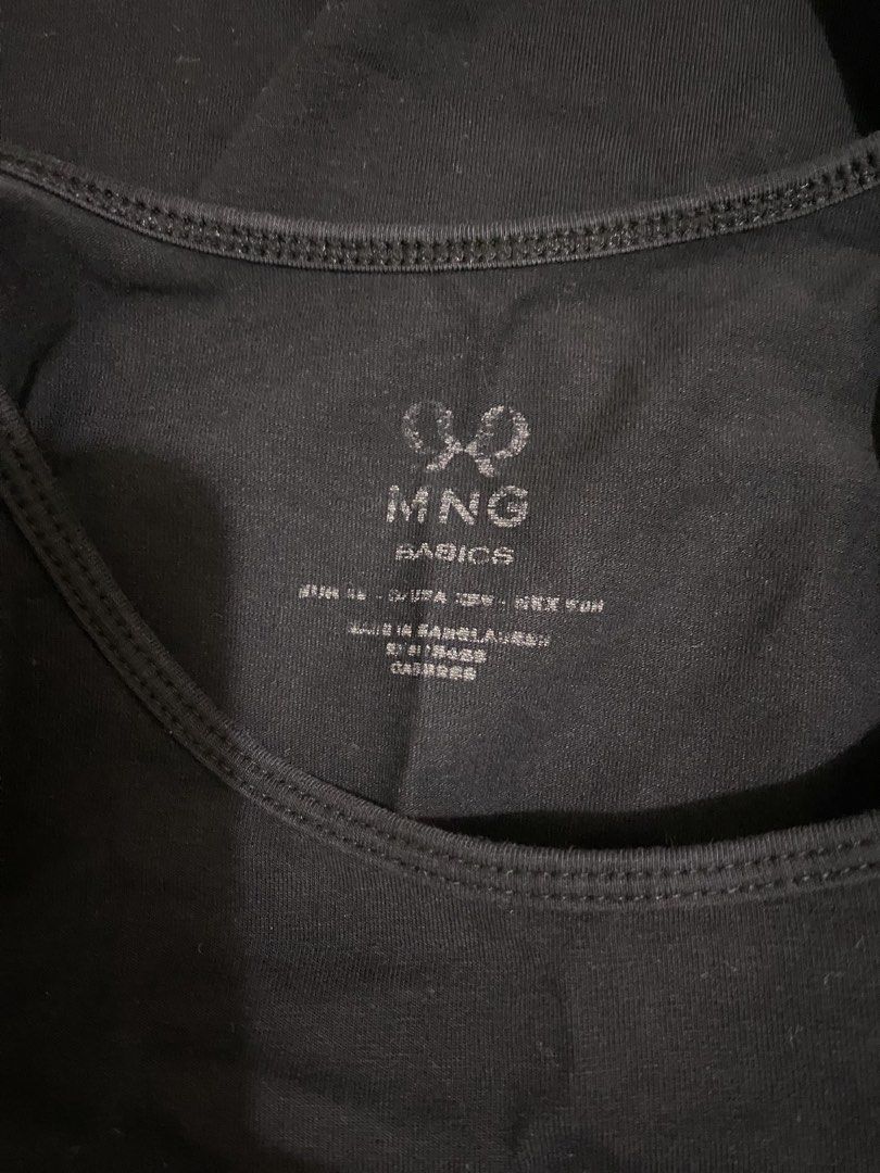 MNG Basics Black Tank Top (Category: Sleeveless) located in Taguig. Submitted by maly01_ (Listing ID 1461567546, Image 3). Description: fits small to medium frames dm for inquiries :).
