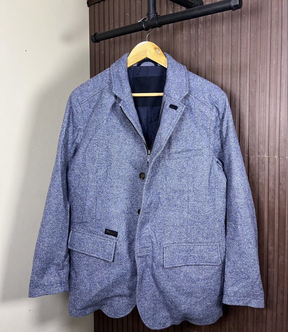 Modesto Bertotto Double Breasted Jacket (Category: Coats, Jackets and Outerwear) located in Cabanatuan. Submitted by cabsygoods (Listing ID 1461754039, Image 1). Description: Modesto Bertotto Double Breasted Jacket Width 21 Length 29 Very good condition No issue Color rate 9/10 Dm to purchase! 📩.