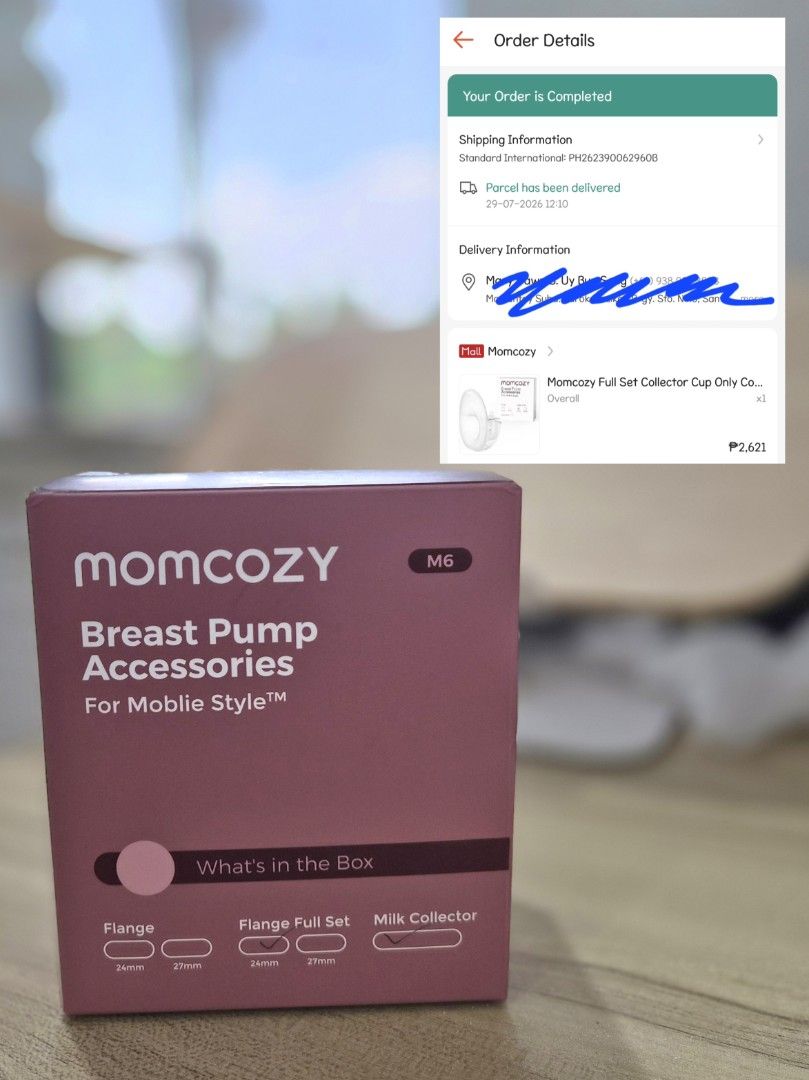 Momcozy M6 Breast Pump Accessories (Category: Breastfeeding & Bottle Feeding) located in Koronadal. Submitted by shineubs (Listing ID 1461612360, Image 2). Description: never been used na open lang.