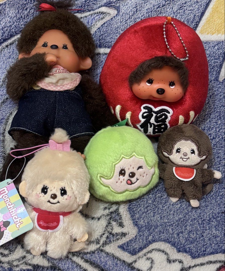 Monchhichi Plush & Keychains for take all/per piece (Category: Plushies & Soft Toys) located in Antipolo. Submitted by bhabiegraciefashionlab (Listing ID 1461797055, Image 1). Description: ✨ MONCHHICHI COLLECTION FOR SALE! ✨ 1. 🌸 Monchhichi Girl – classic plush - 780 ❌❌SOLD❌❌ 2. 🎎 Monchhichi Daruma charm - 480 3. 🍃 Monchichi TanuTanu charm - 380 4. 🤎 Monchhichi Classic Pin - 480 5. 🎀 Monchhichi Girl charm - 580.