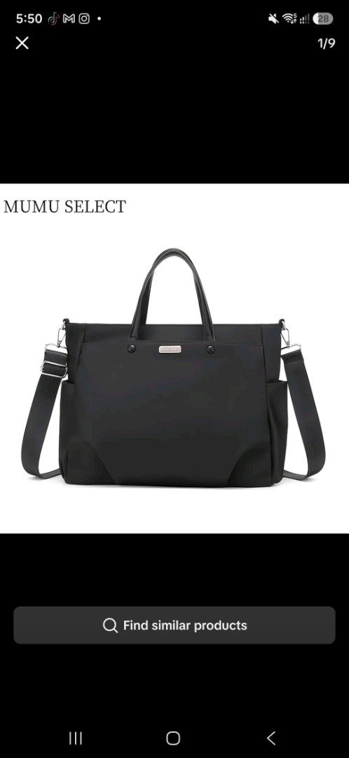 MUMU SELECT Black Tote Bag with Shoulder Strap (Category: Tote Bags) located in Makati City. Submitted by xealmadelin (Listing ID 1461671934, Image 1). Description: - Brand: MUMU SELECT - Color: Black - Style: Tote Bag - Features: Top handles, detachable shoulder strap, side pockets for extra storage - Design: Simple and classic - Capacity: Plenty of space inside - Ideal for: Work or everyday use.