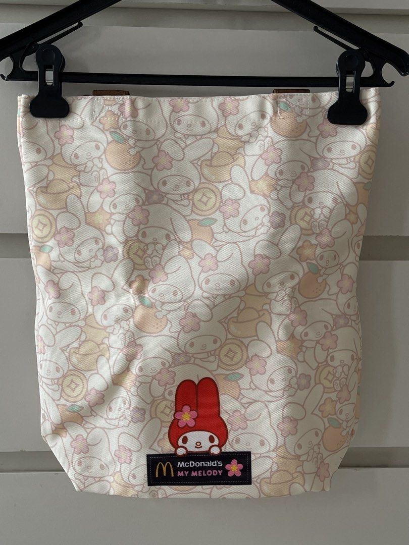 My Melody Tote Bag (Category: Tote Bags) located in Quezon City. Submitted by basicsandessentials (Listing ID 1461632436, Image 3). Description: - My Melody x McDonald’s Thailand - prosperity promotion Flat measurements: Width x Length: 13x15inches Bottom width: 4inches Strap (end to end): 25 inches MOP:Bank transfer/ GCASH ❌No return, exchange or change of mind returns once item is shipped❌ .
