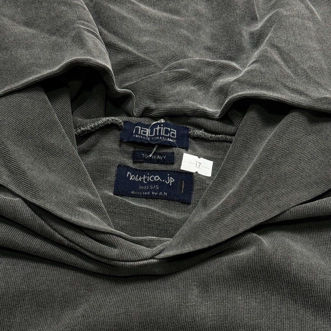 Nautica japan (Category: Hoodies) located in Baguio. Submitted by sellingtonshop (Listing ID 1461587198, Image 3). Description: r17. Nautica Japan “too heavy” acid washed hoodie Size: XL baggy Dimes: 31*29 Condition: excellent Issue: none Mine: 980 Steal: 1080 Grab: 1280.