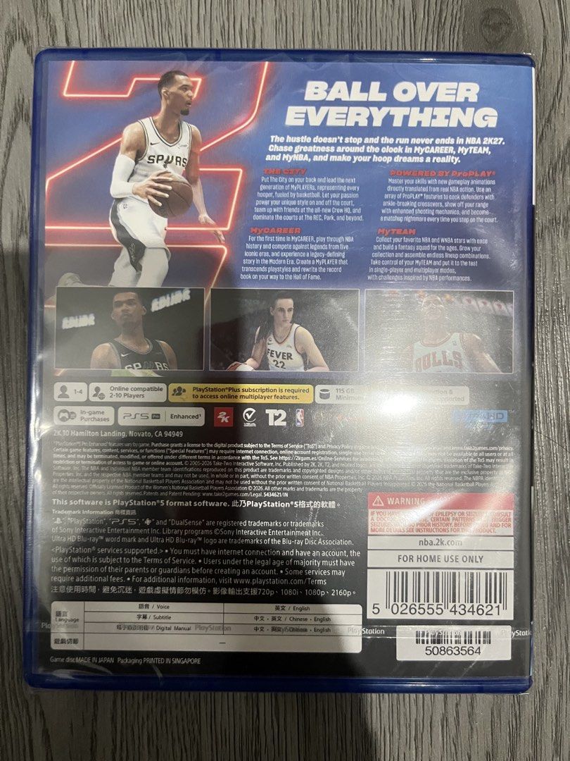 NBA 2K27 PS5 Game (Category: PlayStation) located in Manila. Submitted by bxcc15 (Listing ID 1461584008, Image 2). Description: - Sealed and Brandnew .