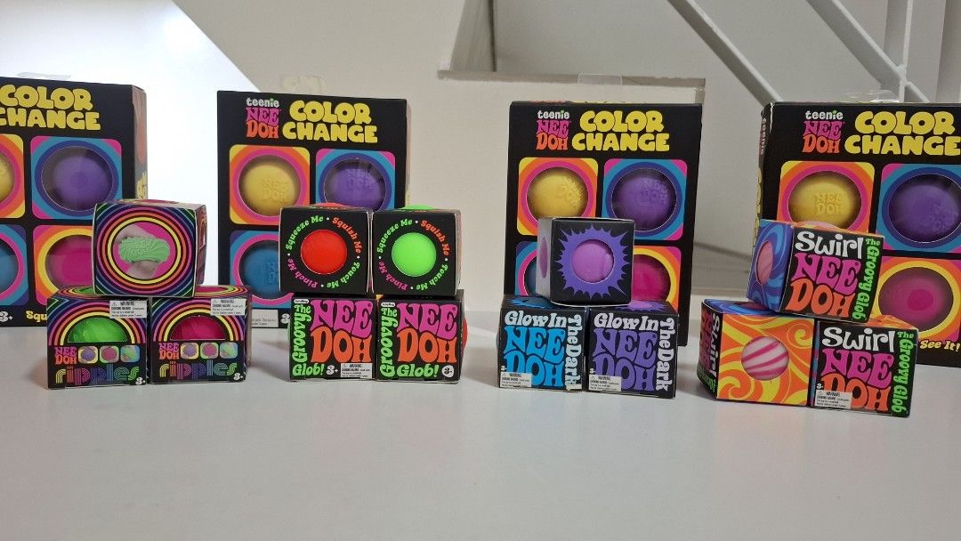 NeeDoh Teenies - Authentic and Sealed (Category: Designer & Blind Box Toys) located in Pasay City. Submitted by mshannahpi (Listing ID 1461710238, Image 2). Description: - Authentic NeeDoh Teenies - Brand new and sealed - Variety of styles available: Groovy Globs, Glow in the Dark, Swirls and Ripples - Provides sensory play and stress relief - Suitable for kids and adults - 1.5" diameter - 450 each - Buy 3, get 100 off - Buy 5, get 200 off.