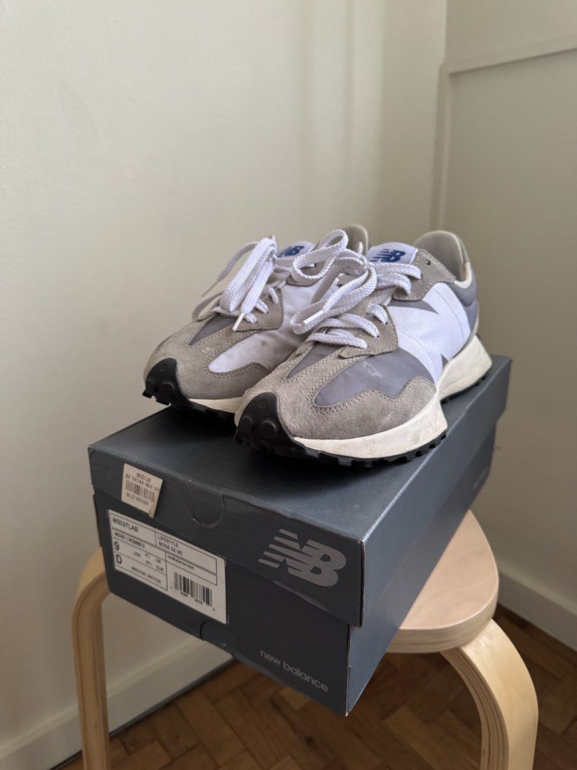New Balance 327 Grey (Category: Sneakers) located in Quezon City. Submitted by raremountain.19d94e (Listing ID 1461790530, Image 2). Description: Needs cleaning. No sole seps, no heel drags. Add shipping. .