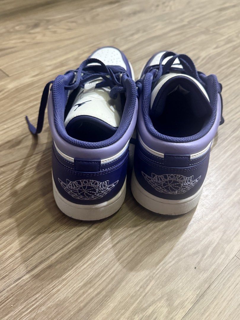 Nike Air Jordan 1 Low “Sky Purple” (Category: Casual Shoes) located in Agdangan. Submitted by byiggy (Listing ID 1461633076, Image 3). Description: SIZE US 11 - Used less than 10 times only. - Bought for 6k+ - Bought in 2023 - No box already, natapon na 🥹 - Minimal creases - Still and feels new (also smells new) - RFS: Decluttering .