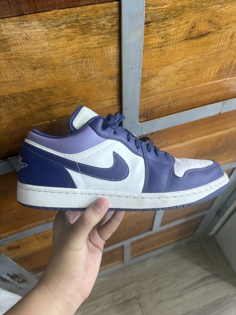 Nike Air Jordan 1 Low “Sky Purple” (Category: Casual Shoes) located in Agdangan. Submitted by byiggy (Listing ID 1461633076, Image 2). Description: SIZE US 11 - Used less than 10 times only. - Bought for 6k+ - Bought in 2023 - No box already, natapon na 🥹 - Minimal creases - Still and feels new (also smells new) - RFS: Decluttering .