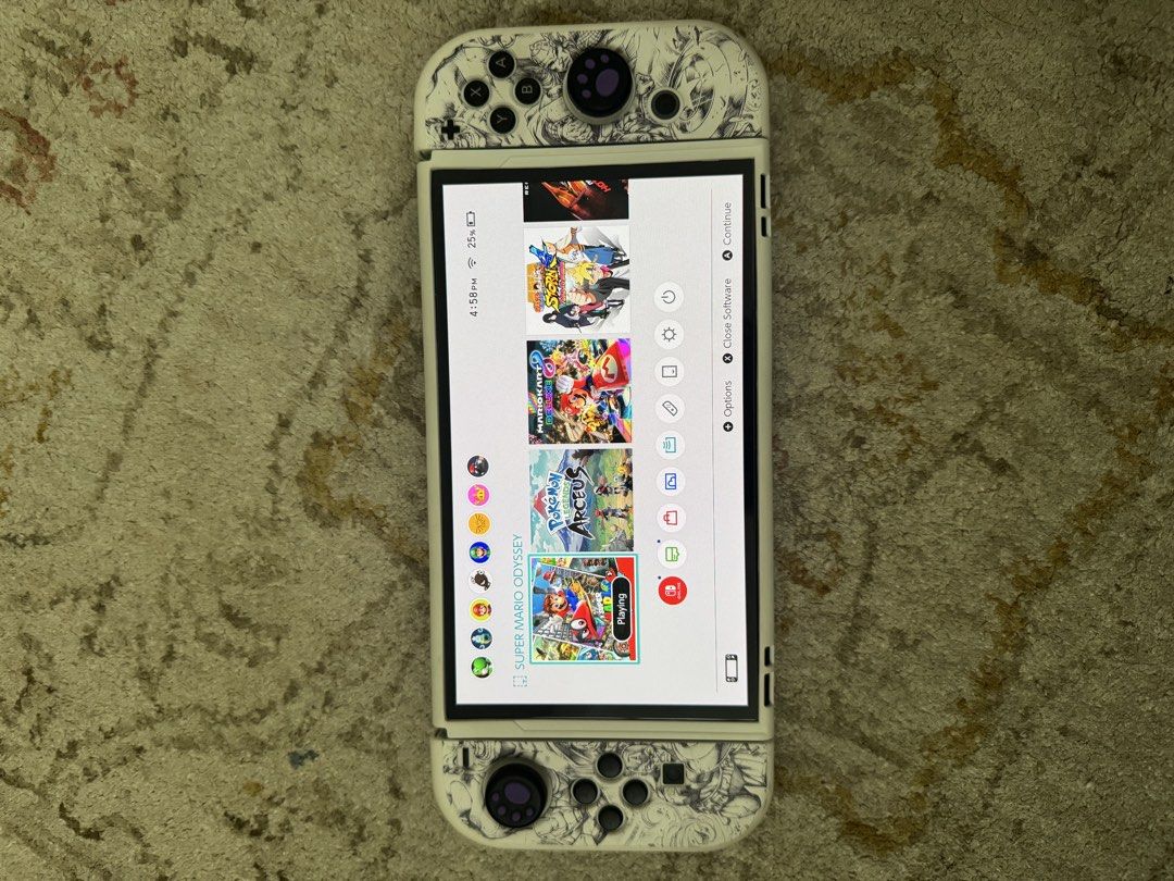 Nintendo Switch Oled (Category: Nintendo) located in Shah Alam. Submitted by ameeruladm (Listing ID 1461663282, Image 2). Description: Nintendo Switch oled White 64GB + 32GB sdcard jual sebab Jarang pakai Harga Fix COD area ShahAlam Apa dapat : -Full set kotak -Original joycon & dock -1 hard case / 1 soft case -Control grip -ada in console game • Mario odyssey •Pokemon Arceus •Zelda BOTW • Nintendo Sport • Tools up •Overcooked 2 • Need for speed 