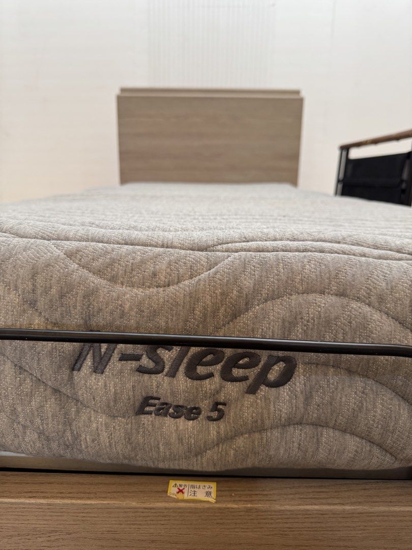 Nitori reclining bed (Category: Bed Frames & Mattresses) located in Quezon City. Submitted by matetdevis13 (Listing ID 1461796017, Image 2). Description: NITORI Electric Adjustable Reclining Single Bed with Comfortable N-Sleep Mattress Price: 10,500 Frame: 38 x 82 x 34/6 Mattress: 36 x 77 x 7 In good condition Code JMD40-M799.