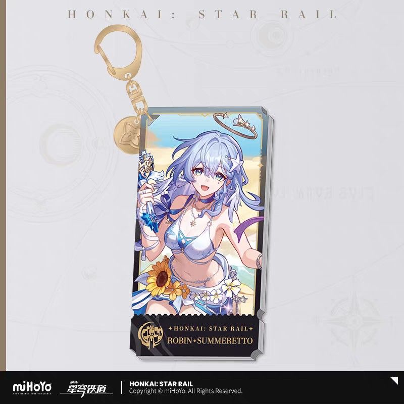 Official Honkai Star Rail Robin Summeretto (Category: Other Stationery & Craft) located in General Mariano Alvarez. Submitted by eiimei (Listing ID 1461751538, Image 3). Description: I WONT ENTERTAIN PEOPLE WHO DOESNT READ DESCRIPTION Release: August 2027 (not accurate and may come early)(subject to further notice if theres a delay) ETA (PH): 1 month after release 🏖️ITEM • Badge - P260 Product size: 75mm Points: 18 • Acrylic Keychain - P480 Prod