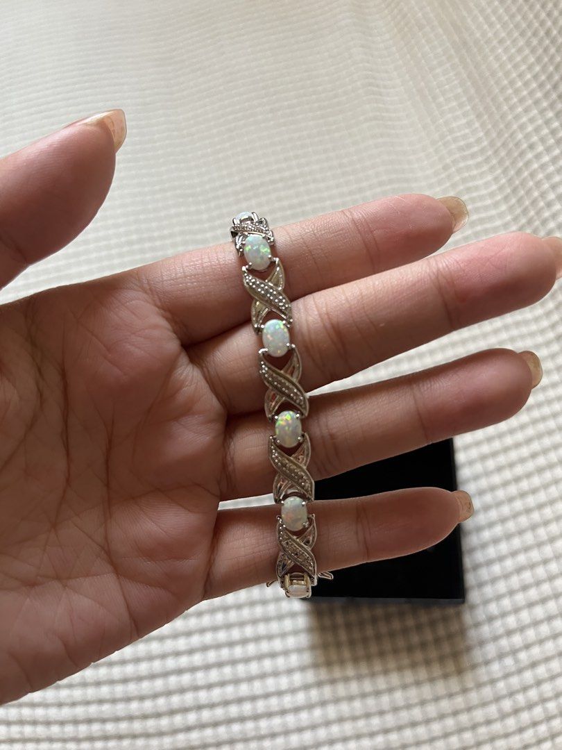 Opal & Pink Topaz Earrings and Bracelet Set (Category: Earrings) located in Las Pinas. Submitted by moonryse (Listing ID 1461613382, Image 3). Description: This is a very unique S925 piece. One close to my heart but sadly have to let go off. I do not wear it as often as it should be. Opal & Pink Topaz with small diamonds..