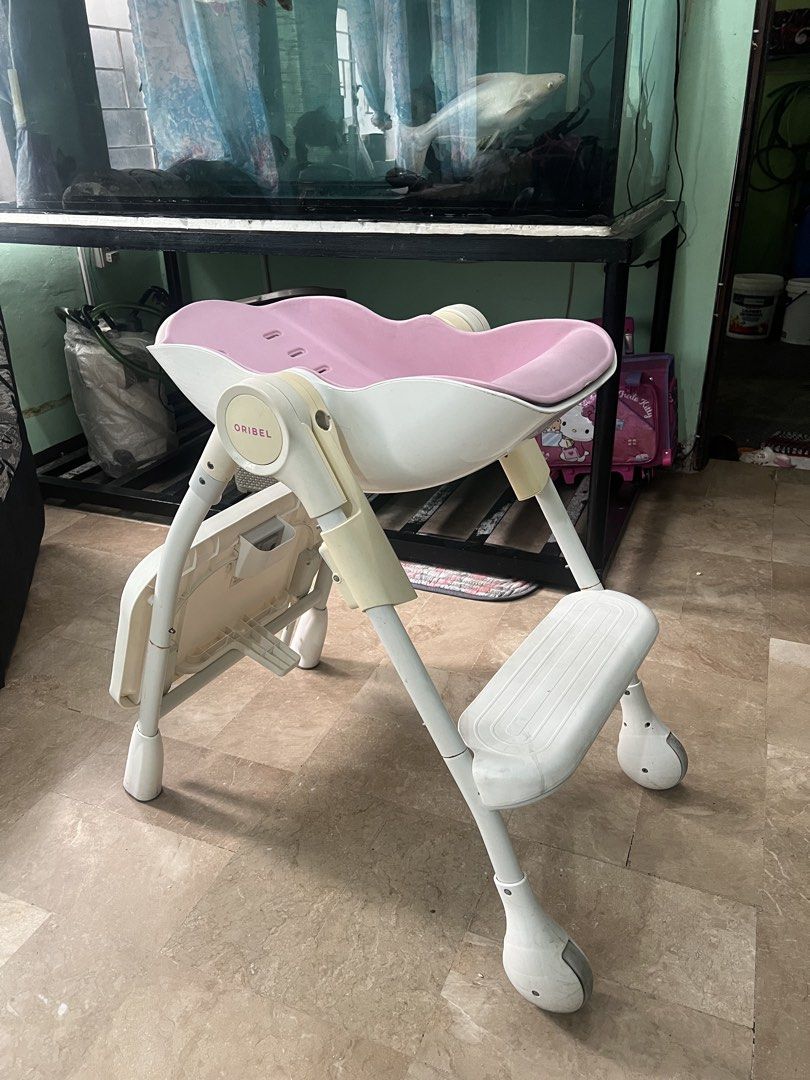 Oribel Cocoon High Chair Pink (Category: Baby High Chairs) located in Quezon City. Submitted by charlenedv58782 (Listing ID 1461796378, Image 3). Description: - Oribel high chair in pink - Detachable tray included ( tray liner is missing) - Reclining seat for comfort - Adjustable footrest - Front wheels for easy maneuverability - Ideal for feeding your baby - known and seen scuffs from normal use.