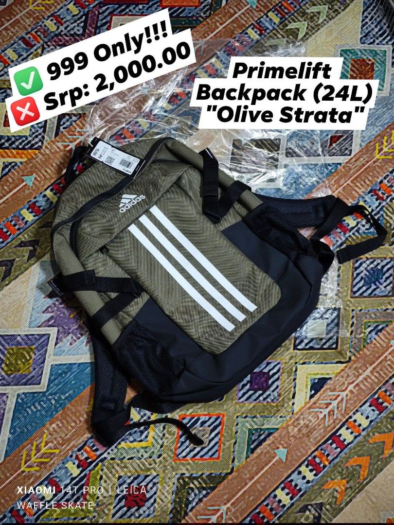Original & Brand New Primelift Backpack (24L) "Olive Strata" (Category: Backpacks) located in Iloilo. Submitted by waffleskateiloilo (Listing ID 1461660564, Image 1). Description: Primelift Backpack (24L) "Olive Strata" A versatile 24-liter backpack built for everyday carrying. It features a spacious main compartment, dedicated laptop storage, multiple zippered pockets, and convenient side mesh pockets for easy access to your essentials. The comp