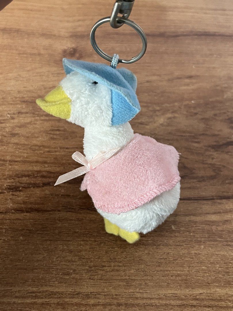 Original Peter Rabbit Plush Duck Keychain with Hat and Cape (Category: Plushies & Soft Toys) located in Gapan. Submitted by lunashop14 (Listing ID 1461614136, Image 1). Description: - Adorable Peter Rabbit plush duck keychain - Features a cute blue hat and a pink cape tied with a ribbon - Bright yellow feet and beak - Made by Frederick Warne & Co. in 2008 - Ideal accessory for your bags or keys.