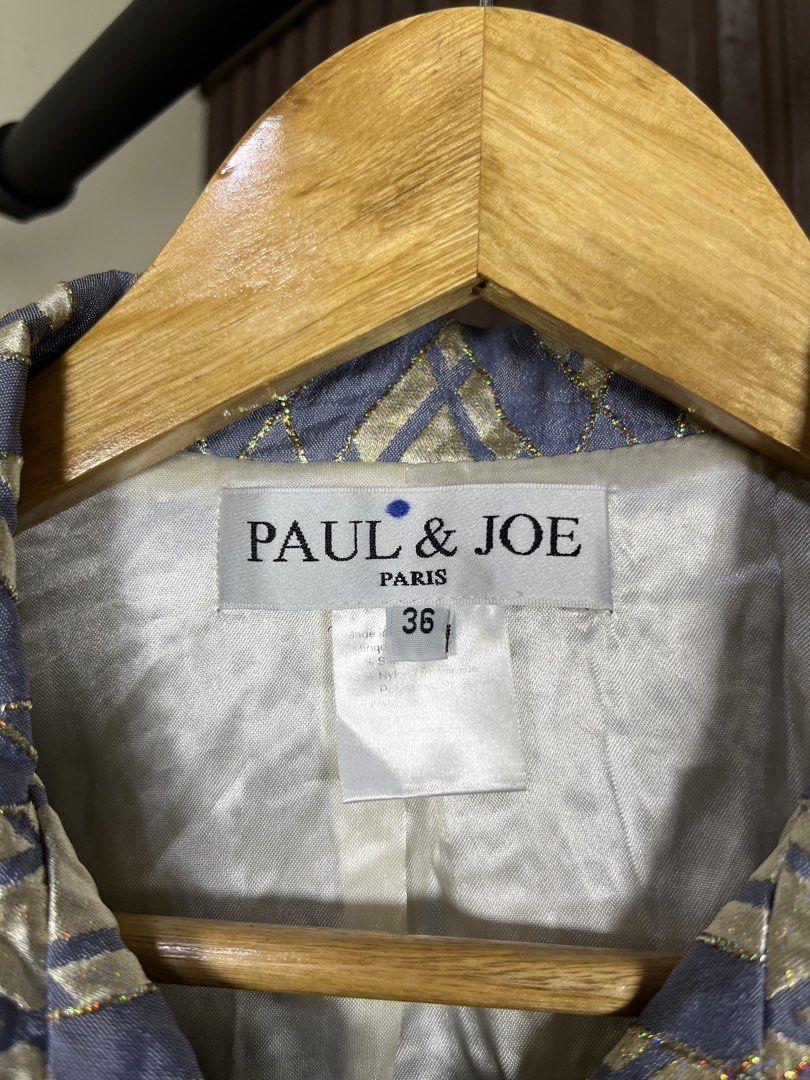 Paul & Joe Embossed Jacquard Double Breasted Coat (Category: Coats, Jackets and Outerwear) located in Cabanatuan. Submitted by cabsygoods (Listing ID 1461729647, Image 3). Description: Paul & Joe Embossed Jacquard Double Breasted Coat Width 18 Length 33 Very good condition No issue Color rate 9/10 Dm to purchase! 📩.