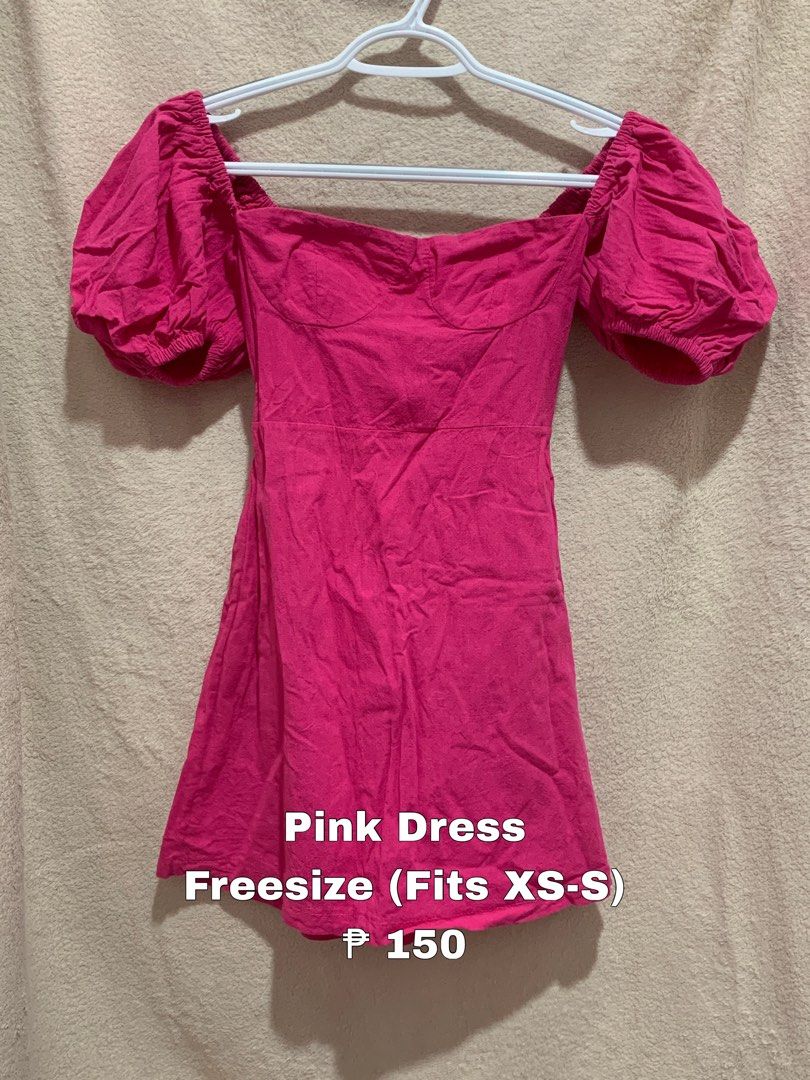 Pink Puff Sleeve Off-Shoulder Dress (Category: Dresses) located in Davao. Submitted by la__laura (Listing ID 1461759664, Image 1). Description: - Adorable pink dress - Stylish off-shoulder design - Cute puff sleeves - Freesize fit (suitable for XS to S) - Versatile for casual outings or a night out - Price: P150.