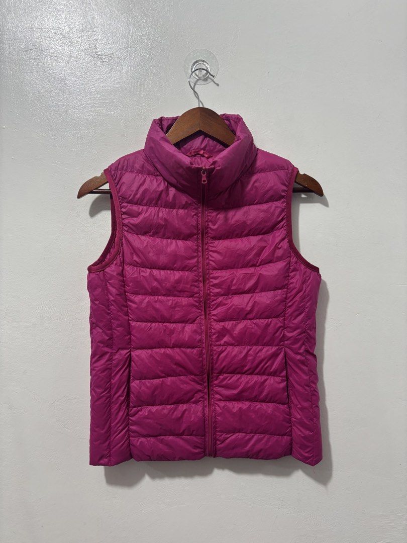 Pink Vest Women Medium (Category: Coats, Jackets and Outerwear) located in Balanga. Submitted by winterlab_ph (Listing ID 1461724462, Image 2). Description: Code: A929 Width: 17.5 Length: 21.5 Shoulders: 14 : needs wash.