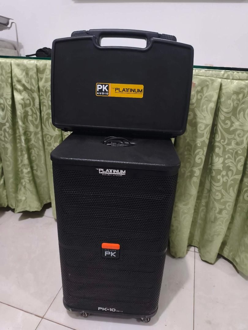 PK-10 JUNIOR (Category: Soundbars, Speakers & Amplifiers) located in Caloocan City. Submitted by rareowl_366374 (Listing ID 1461628298, Image 2). Description: Platinum PK-10 Trolley for sale🩵 ✅Original Platinum wireless microphones (included inside the case) ✅ Bluetooth and Wifi Connectivity ✅100% working performance and superb audio quality ✅ sign of usage NEGOTIABLE ‼️ built-in rechargable battery needs replacement ( dipo makaka affect sa perf