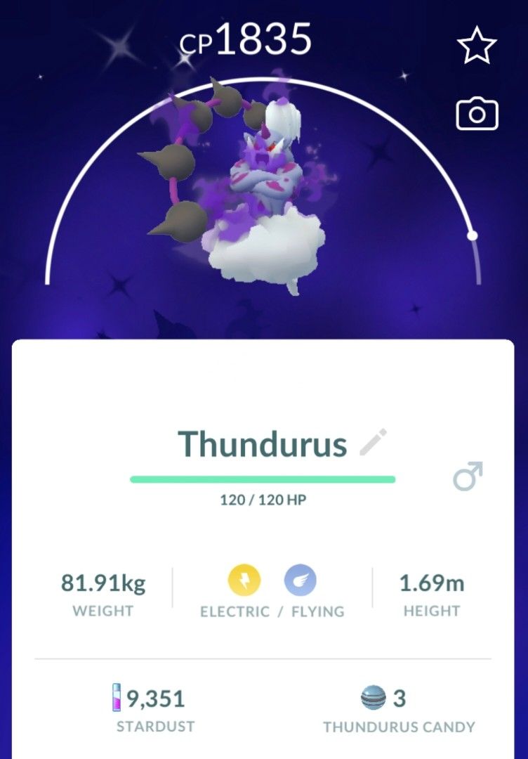 Pokemon Go Shiny Thundurus (Category: Others) located in Agdangan. Submitted by dhawnnn (Listing ID 1461638161, Image 1). Description: Shiny Thundurus, will purify before trading Registered or trade thru Home only! Can also do 30 days reservation until ultra friends Have 2 available Can send proof of transactions You can also check my page: Dhawn Manzo.