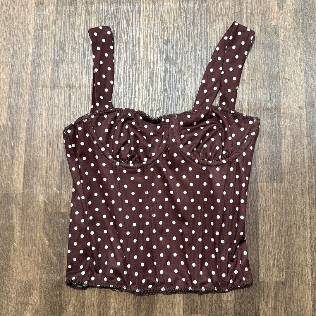 polka dots bustier corset top (Category: Sleeveless) located in Pasig City. Submitted by misssynergy1800 (Listing ID 1461669095, Image 1). Description: .