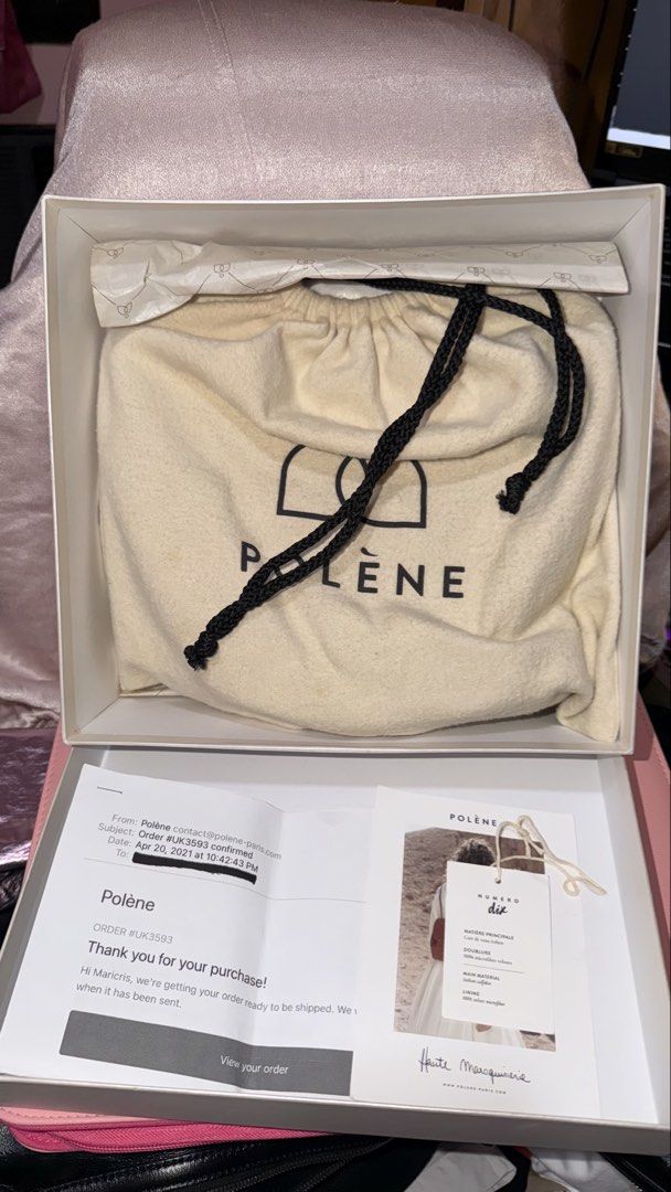 Polene Numero Dix Bag in Camel (Category: Luxury Bags & Wallets) located in Manila. Submitted by beeboodee (Listing ID 1461599113, Image 2). Description: - Polène Numéro Dix bag - Color: Camel - Material: Leather - Purchase Date: April 2021 - Includes: Original box, dust bag, authenticity cards, receipt - Condition: Great, with a small lip oil stain mark (visible in the last photo) -Signs of usage on hardware, but nothing major .
