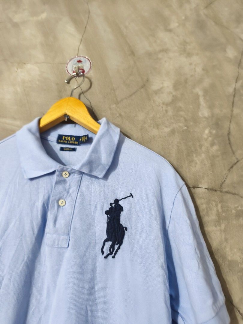 Polo Ralph Lauren Sky blue #3 (Category: Tshirts & Polo Shirts ) located in Davao. Submitted by findloots (Listing ID 1461770543, Image 2). Description: This is a light blue Polo Ralph Lauren Big Pony polo shirt featuring a large contrasting black embroidered player logo on the chest and the number "3" on the sleeve RL Polo Shirt Custom fit As new Condition Size M W -19.5 L -27.5 10/10 Color Rate No issue location Davao city Gcash Payment Only J&