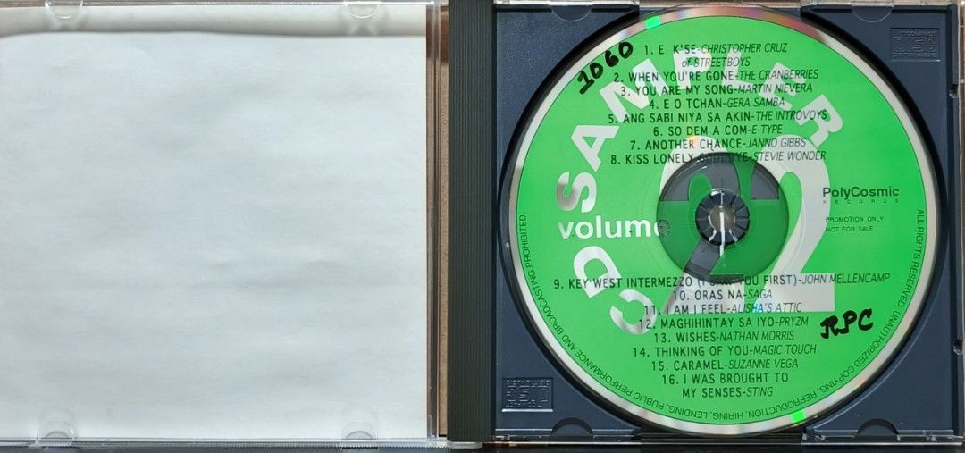 PolyCosmic Records Sampler Vol 22 CD (Category: CDs & DVDs) located in Manila. Submitted by ruelcabrer77078 (Listing ID 1461772357, Image 2). Description: - PolyCosmic Records Sampler Volume 22 CD - Features artists like The Cranberries, Sting, and Suzanne Vega - Includes songs from various albums and movie soundtracks - Excellent compilation for music lovers - Promotion only item, not for sale.