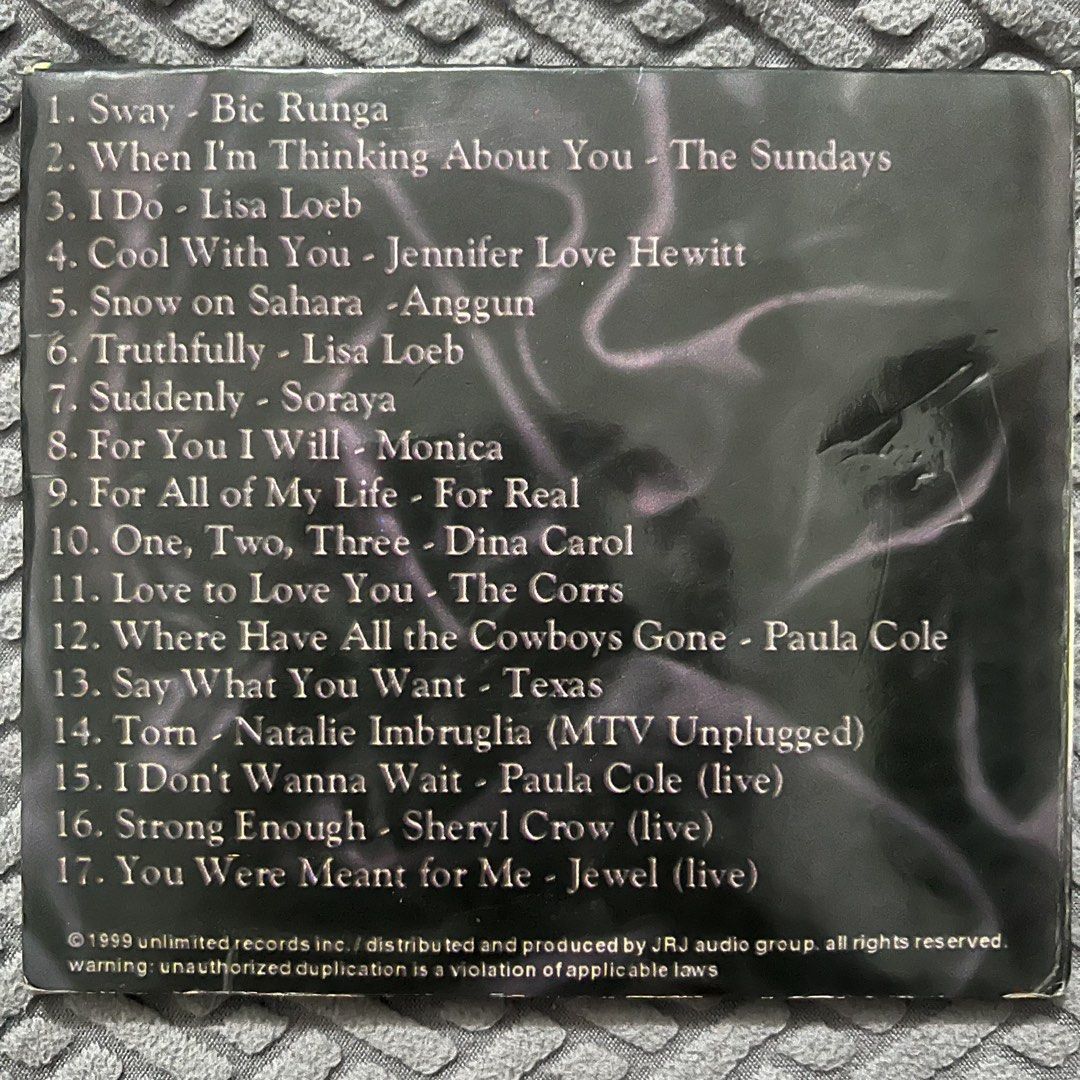 Pop Divas Compilation CD (Category: CDs & DVDs) located in Caloocan City. Submitted by thelittlejewelcase (Listing ID 1461698533, Image 2). Description: featuring Bic Runga Jennifer Love Hewitt Anggun Soraya Monica The Corrs Paula Cole and many more ✨.