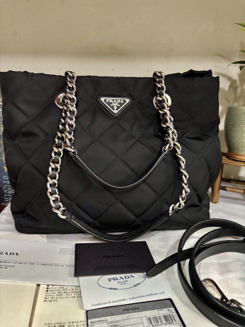 Prada Quilted nylon 2 way bag (Category: Announcements) located in Quezon City. Submitted by ingridsfinds (Listing ID 1461695829, Image 2). Description: Excellent condition Almost new With cards Receipt Rate 9.5/10.