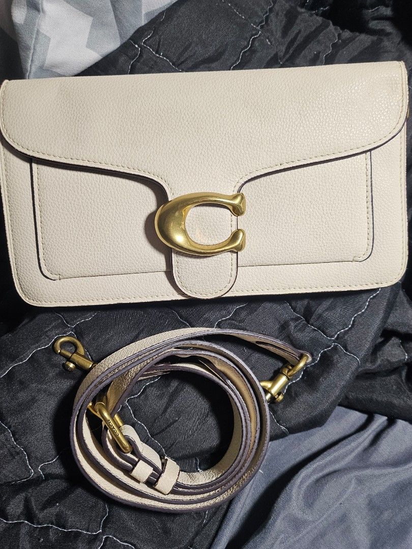 Preloved Coach Tabby (Category: Luxury Bags & Wallets) located in Tacloban City. Submitted by re_store23 (Listing ID 1461741202, Image 1). Description: Please manage your expectations this is preloved and not brandnew! •off white colored sling bag, Expect nalang po na may Dumi sya. needs cleaning •may fadings sa hardware po •No kili strap, Sling Strap lang po. •No hangtag •naka Ykk under zip •May Creed with code •naka Made in Vietnam •paSuede ang