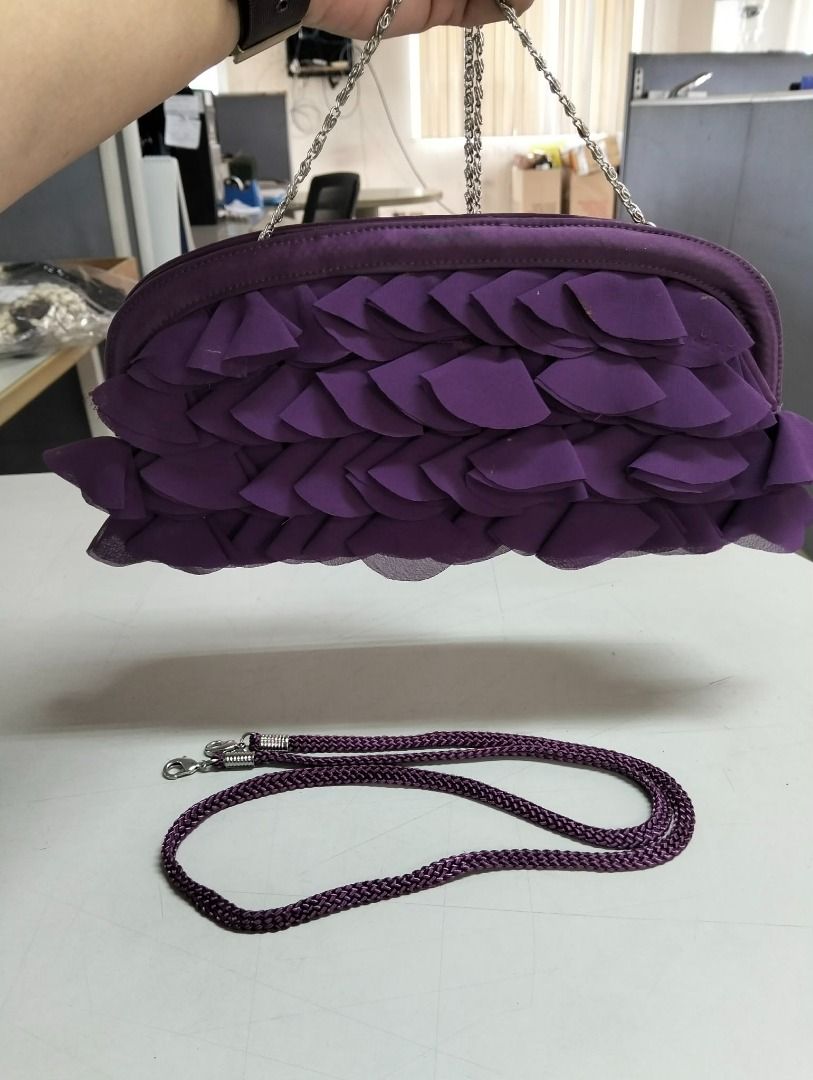 Preloved Purple Ruffled Clutch Bag with Silver Chain Strap (Category: Clutches) located in Binan City. Submitted by croti_by_juliechi (Listing ID 1461575492, Image 3). Description: FOR SALE: Preloved Purple Ruffled Clutch Bag with Silver Chain Strap Php300 PM for additional photo Location/Pick-up: BCPI (Best Chemicals & Plastics, Inc.) PTC, Brgy. Maduya, Carmona, Cavite Mon–Fri, 8AM–4PM (except sat-sun-holiday) https://share.google/0cKZAqs30x1qJm